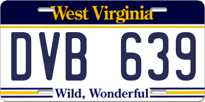 WV license plate DVB639