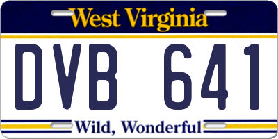 WV license plate DVB641