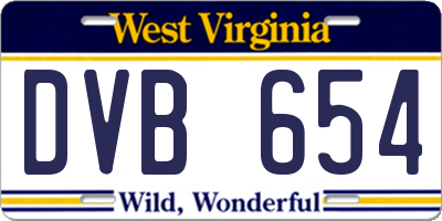 WV license plate DVB654