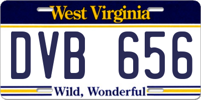 WV license plate DVB656