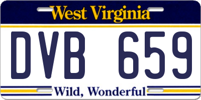WV license plate DVB659