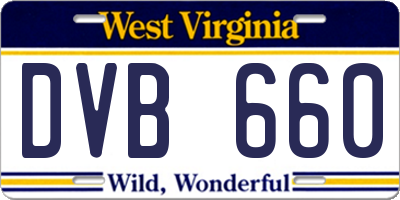 WV license plate DVB660