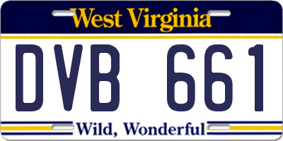 WV license plate DVB661