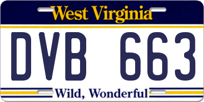 WV license plate DVB663