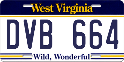 WV license plate DVB664