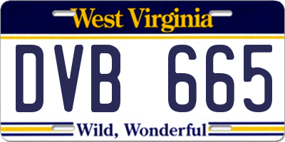 WV license plate DVB665