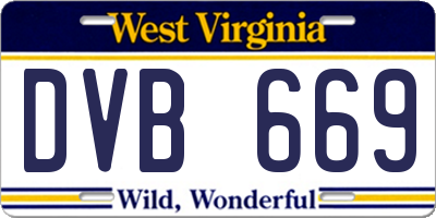WV license plate DVB669