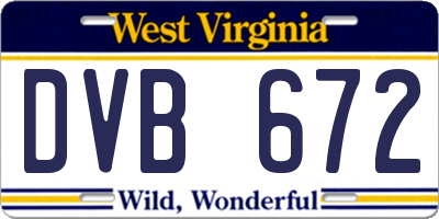 WV license plate DVB672
