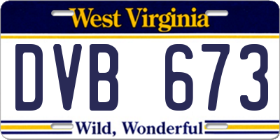 WV license plate DVB673