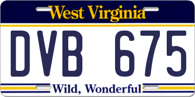 WV license plate DVB675