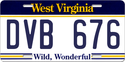 WV license plate DVB676