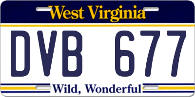 WV license plate DVB677