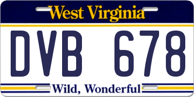 WV license plate DVB678