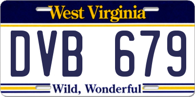WV license plate DVB679