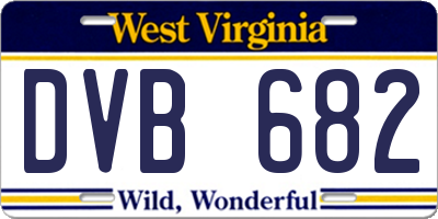 WV license plate DVB682