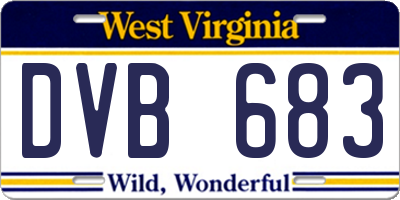 WV license plate DVB683