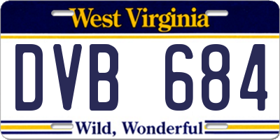 WV license plate DVB684