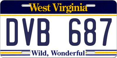 WV license plate DVB687