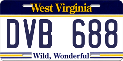 WV license plate DVB688