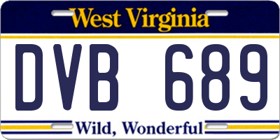 WV license plate DVB689