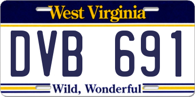 WV license plate DVB691