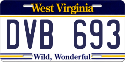 WV license plate DVB693