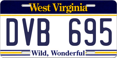 WV license plate DVB695