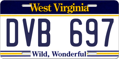 WV license plate DVB697