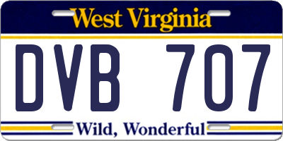 WV license plate DVB707