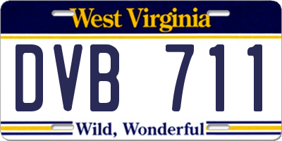 WV license plate DVB711
