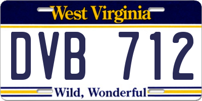 WV license plate DVB712