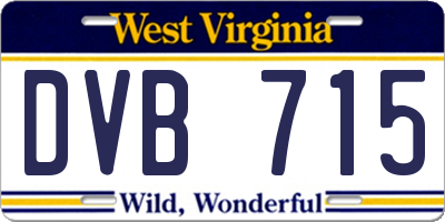 WV license plate DVB715