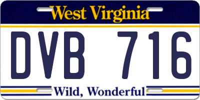 WV license plate DVB716