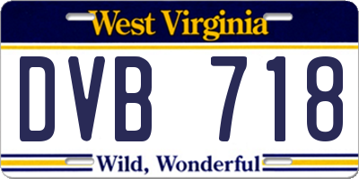 WV license plate DVB718