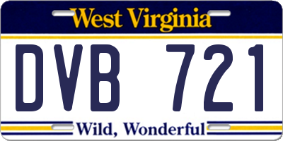 WV license plate DVB721