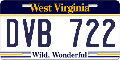 WV license plate DVB722