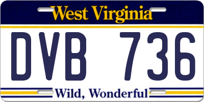 WV license plate DVB736