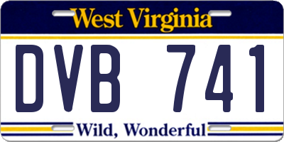 WV license plate DVB741