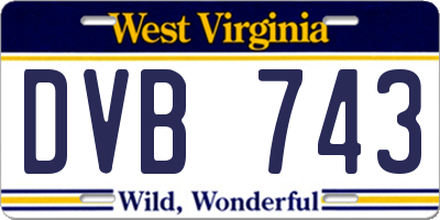 WV license plate DVB743