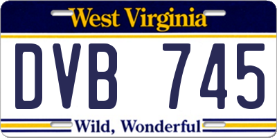 WV license plate DVB745