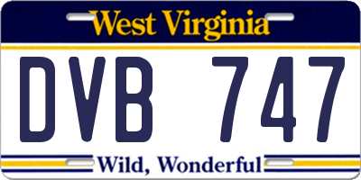 WV license plate DVB747