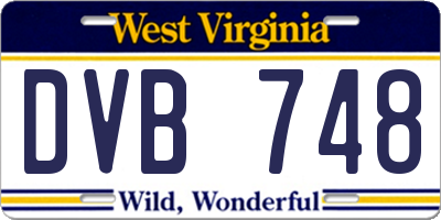 WV license plate DVB748