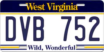WV license plate DVB752