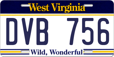 WV license plate DVB756