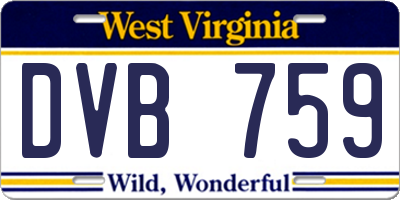 WV license plate DVB759