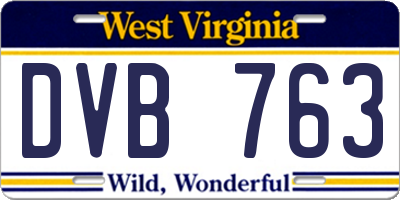 WV license plate DVB763