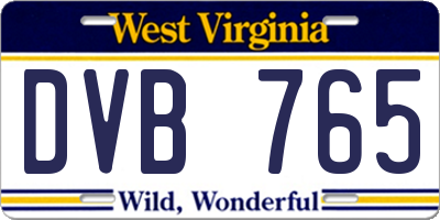 WV license plate DVB765