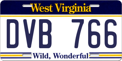 WV license plate DVB766