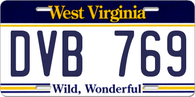 WV license plate DVB769