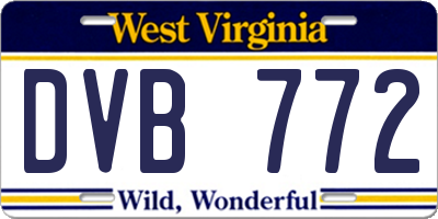 WV license plate DVB772